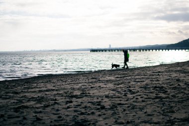 Sopot, Polonya - 15 Ocak 2019: Sopot tatil köyünün kış seti