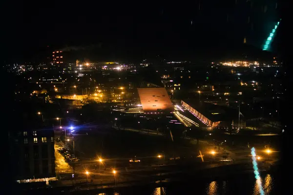 Gdansk, Polonya - 15 Ocak 2019: Gdask Kış Sokağı manzarası 