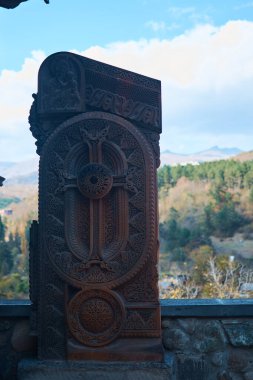 Dilijan, Ermenistan - 28 Ağustos 2021: Ermenistan 'ın Dilijan kentinin ayrıntıları ve atmosferi