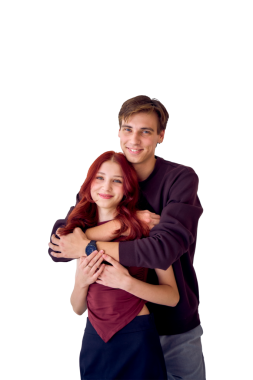 Kardeşler, genç erkek ve kız kardeşler birlikte poz veriyorlar, png, izole edilmiş.,