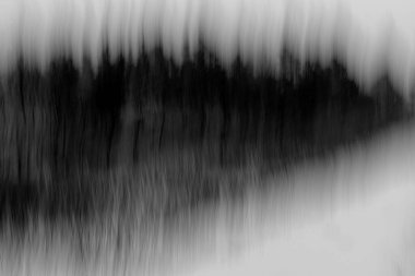 Kış aylarında hareket bulanıklığı tarafından yaratılan ağaçların arka planı gibi bir rüyanın kasıtlı kamera hareketi (ICM) resmi.