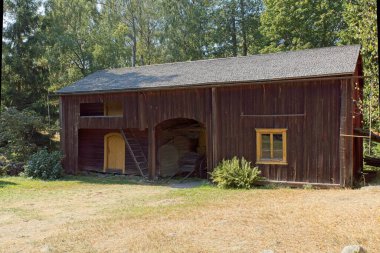 18. yüzyıl Ivars çiftlik evi Nrpi, Seurasaari Açık Hava Müzesi, Helsinki, Finlandiya.