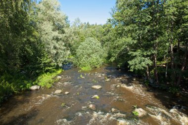Nukarinkoski 'nin Rapids of Nukari, Nurmijarvi, Finlandiya.