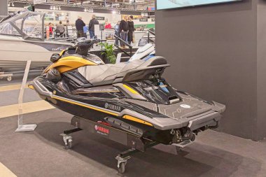 Pasila, Helsinki, Finland - 2.14.2024:  Yamaha FX SVHO Cruiser Waverunner on display at Vene (Boat) 2024 fair at Messukeskus Helsinki (Expo and Convention Centre).