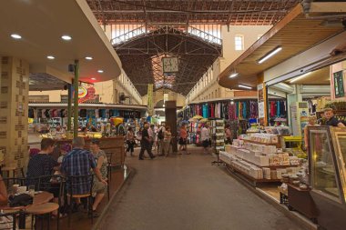 Chania, Crete, Greece - May 14, 2019: Inside of Municipal Market of Chania in the middle of town.
