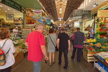 Chania, Crete, Greece - May 14, 2019: Inside of Municipal Market of Chania in the middle of town.