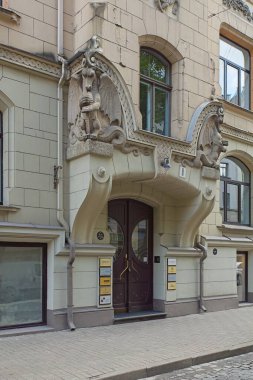 Riga, Latvia - June 22, 2019: Riga city street view by day in summer.
