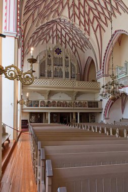 Riga, Latvia  - June 26, 2019: Interior view of St. Johns Church in the old town of Riga.