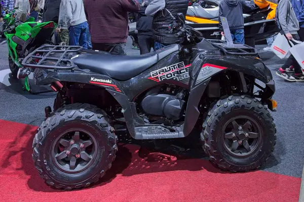 Pasila, Helsinki, Finland - 2.3.2024: Access Brute Force ATV on display at MP 24 Motorcycle fair at Messukeskus Helsinki (Expo and Convention Centre).