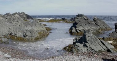 Yazın 8100 Hamningberg, Varanger Yarımadası, Norveç yolu boyunca Rocky manzara manzarası.