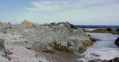 Yazın 8100 Hamningberg, Varanger Yarımadası, Norveç yolu boyunca Rocky manzara manzarası.