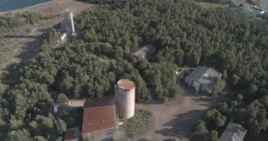 Finlandiya 'daki Jussaro, Ekenas Archipelago Ulusal Parkı' ndaki eski maden binalarının havadan görünüşü.