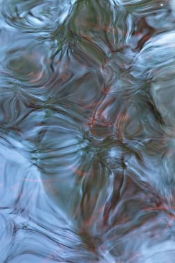 Göl yüzeyindeki garip su hareketinin soyut görünümü.