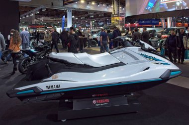 Pasila, Helsinki, Finlandiya 31 Ocak. 2025: Yamaha VX-EU Tereddütü Messukeskus Helsinki 'deki MP 25 Motosiklet Fuarında sergileniyor (Fuar ve Kongre Merkezi)).