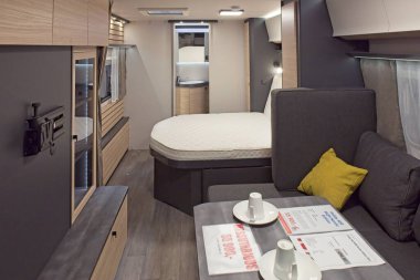 Pasila, Helsinki, Finlandiya 17 Ocak. 2025: Hobi 660 WQM Nordic Edition serisi, Messukeskus Helsinki 'deki 25. Karavan Fuarı' nda sergileniyor (Fuar ve Fuar Merkezi)).