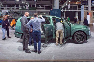 Pasila, Helsinki, Finlandiya 14 Mart. 2025: Hyundai Ioniq 9 AWD Performans Fırlatma Sürüm elektrikli otomobil AUTO 25 ve Messukeskus Helsinki Mobilite Show.