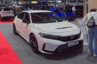 Pasila, Helsinki, Finlandiya 14 Mart. 2025: AUTO 25 'te Honda Civic Type R araç Messukeskus Helsinki' de Mobilite Show.