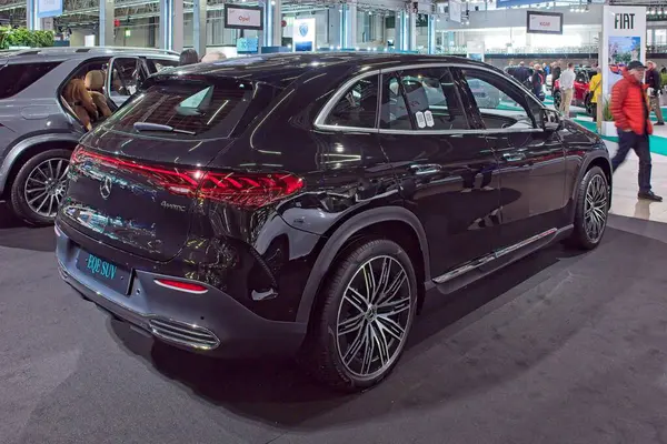 Pasila, Helsinki, Finlandiya 14 Mart. 2025: Mercedes-Benz EQE SUV 350 4MATIC Business Edition electric car at AUTO 25 and Mobility show at Messukeskus Helsinki.