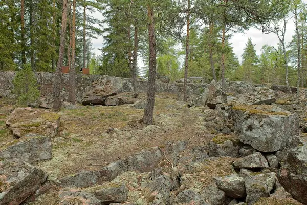 Pyterlahti 'nin tarihi Hevonniemi taş ocağı, 1820-30' larda I. Aleksandr 'in zafer kolonu için kazıldığı yer, Palace Square, Pyterlahti, Virolahti, Finlandiya.