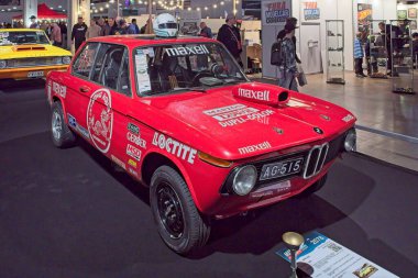 Pasila, Helsinki, Finlandiya, 4 Nisan. 2025: BMW 2002 (1968) Orijinal Amerikan Araba Fuarı ACS25 Helsinki Messukeskus Fuarı ve Kongre Merkezi.
