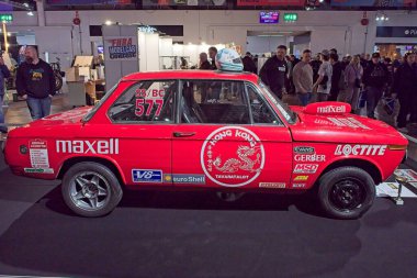 Pasila, Helsinki, Finlandiya, 4 Nisan. 2025: BMW 2002 (1968) Orijinal Amerikan Araba Fuarı ACS25 Helsinki Messukeskus Fuarı ve Kongre Merkezi.