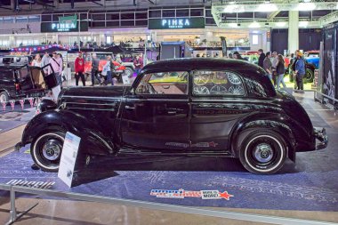 Pasila, Helsinki, Finlandiya, 4 Nisan. 2025: Mercedes-Benz 170S (1951) Orijinal Amerikan Araba Fuarı ACS25 Helsinki Messukeskus Fuar ve Kongre Merkezi 'nde.