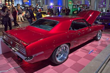 Pasila, Helsinki, Finlandiya, 4 Nisan. 2025: Chevrolet Camaro SS (1969) Orijinal Amerikan Araba Fuarı ACS25 Helsinki Messukeskus Fuar ve Kongre Merkezi 'nde.