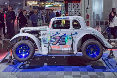 Pasila, Helsinki, Finlandiya, 4 Nisan. 2025: Efsanevi Ford -34 Coupe (2025) Orijinal Amerikan Araba Fuarı ACS25 Helsinki Messukeskus Fuar ve Kongre Merkezi 'nde sergileniyor.