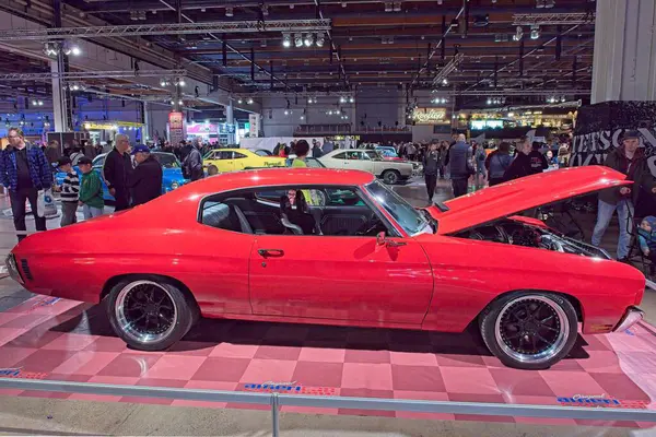 Pasila, Helsinki, Finlandiya, 4 Nisan. 2025: Chevrolet Chevelle (1970) Orijinal Amerikan Araba Fuarı ACS25 Helsinki Messukeskus Fuar ve Kongre Merkezi 'nde sergilenmektedir..
