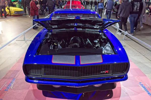 Pasila, Helsinki, Finlandiya, 4 Nisan. 2025: Chevrolet Camaro (1968) Orijinal Amerikan Araba Fuarı ACS25 Helsinki Messukeskus Fuar ve Kongre Merkezi 'nde sergilenmektedir..