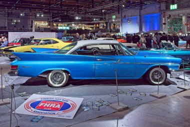 Pasila, Helsinki, Finlandiya, 4 Nisan. 2025: Chevrolet Windsor (1961) Orijinal Amerikan Araba Fuarı ACS25 Helsinki Messukeskus Fuar ve Kongre Merkezi 'nde sergilenmektedir..