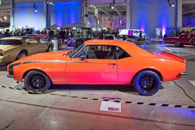 Pasila, Helsinki, Finlandiya, 4 Nisan. 2025: Pontiac Firebird (1967) Orijinal Amerikan Araba Fuarı ACS25 Helsinki Messukeskus Fuar ve Kongre Merkezi 'nde sergilendi.