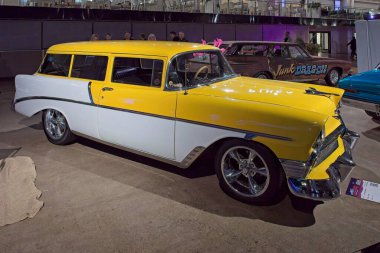 Pasila, Helsinki, Finlandiya, 4 Nisan. 2025: Chevrolet Handyman (1956) Orijinal Amerikan Araba Fuarı ACS25 Helsinki Messukeskus Fuar ve Kongre Merkezi 'nde.