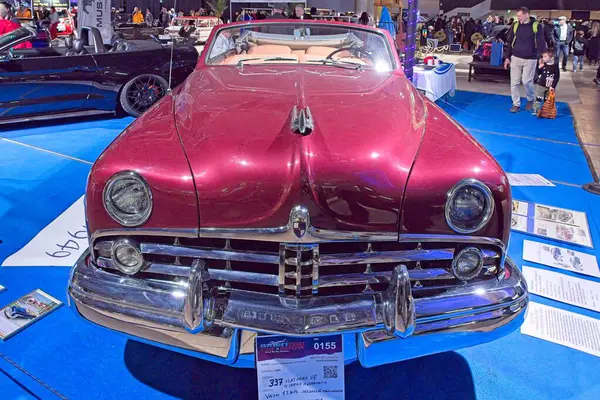 Pasila, Helsinki, Finlandiya, 4 Nisan. 2025: Lincoln Cosmopolitan Convertible (1949) Orijinal Amerikan Araba Fuarı ACS25 Helsinki Messukeskus Fuarı ve Kongre Merkezi 'nde sergilenmektedir..