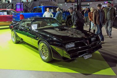 Pasila, Helsinki, Finlandiya, 4 Nisan. 2025: Pontiac Firebird Trans Am HT Coupe (1980) Orijinal Amerikan Araba Fuarı ACS25 sergisi Helsinki Messukeskus Fuar ve Kongre Merkezi.