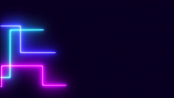 Neon Hatları Hareket Ediyor Renkli Çizgilerle Soyut Arkaplanın Animasyonu Ultra — Stok video