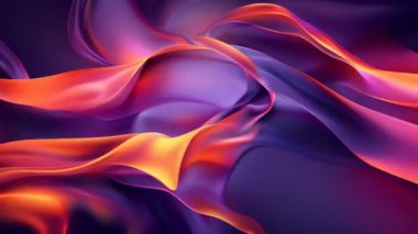 Akan soyut mor ve mavi dalgalar ve siyah arka planda turuncu renkli çizgiler. Soyut dalga ve çizgilerden oluşan dijital bir sanat eseri siyah bir arkaplanda karmaşık desenler oluşturuyor..