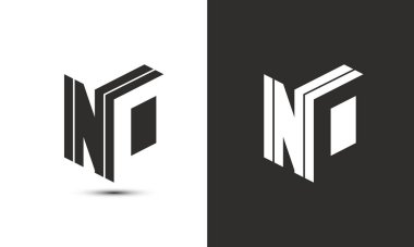 Modern benzersiz harf HAYIR Bu logo çeşitli boyutlarda yüksek seviyede okunabilirliğe sahiptir ve çeşitli ortamlarda kolayca kullanılabilir.