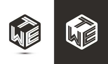 Harf logosu tasarımında illüstratör küp logosu, vektör logosu modern alfabe yazı tipi örtüşmesi. Birinci sınıf iş logosu simgesi. Siyah arkaplanda beyaz renk