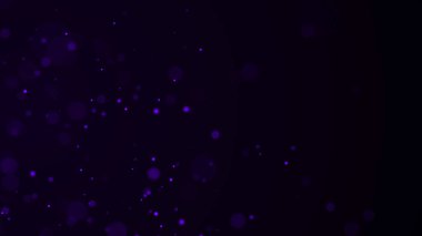 Koyu arkaplanda mavi ışık olan soyut toz parçacıkları. Hareket eden parlak noktalı bilim arkaplanı. Etkili uçan parçacıklar bokeh. 3d oluşturma.