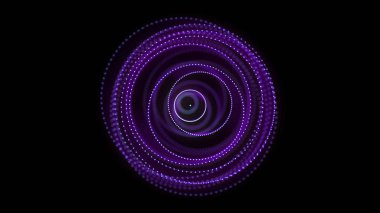 Siyah arkaplanda soyut mavi küre. Parlayan parçacıkları olan tel çerçeveli daire yapısı. Fütürist dijital illüstrasyon. 3B görüntüleme.