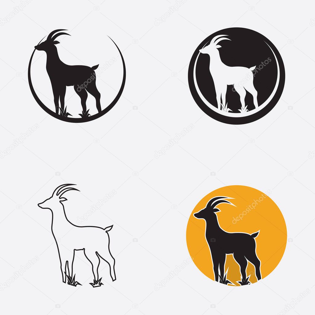 Antelope logo vector illustrations design icon logo template