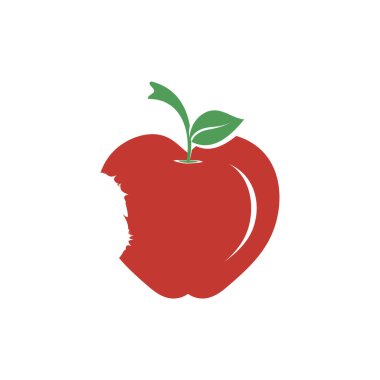 Beyaz arkaplanda basit elma vektörü resmi