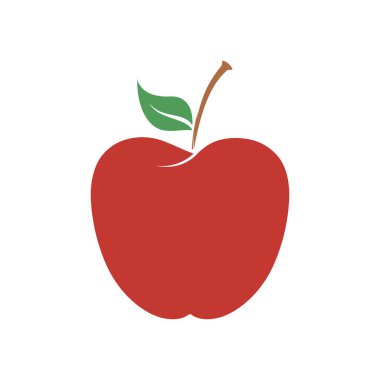Beyaz arkaplanda basit elma vektörü resmi