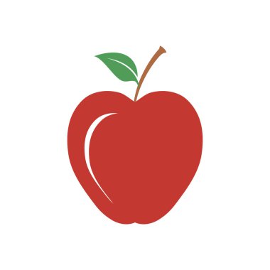 Beyaz arkaplanda basit elma vektörü resmi