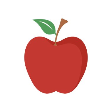 Beyaz arkaplanda basit elma vektörü resmi