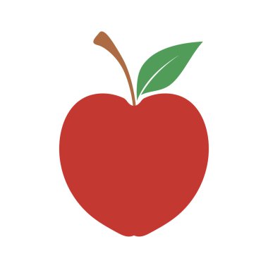 Beyaz arkaplanda basit elma vektörü resmi