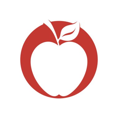 Beyaz arkaplanda basit elma vektörü resmi