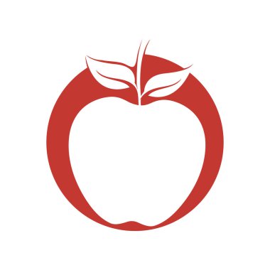 Beyaz arkaplanda basit elma vektörü resmi