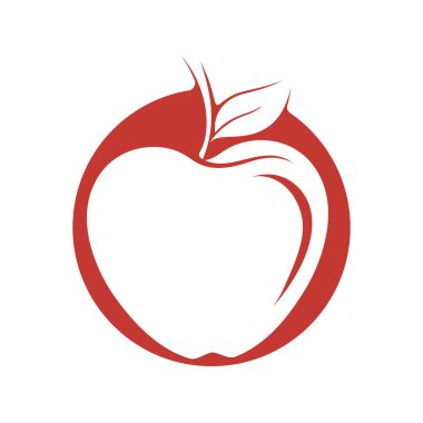 Beyaz arkaplanda basit elma vektörü resmi
